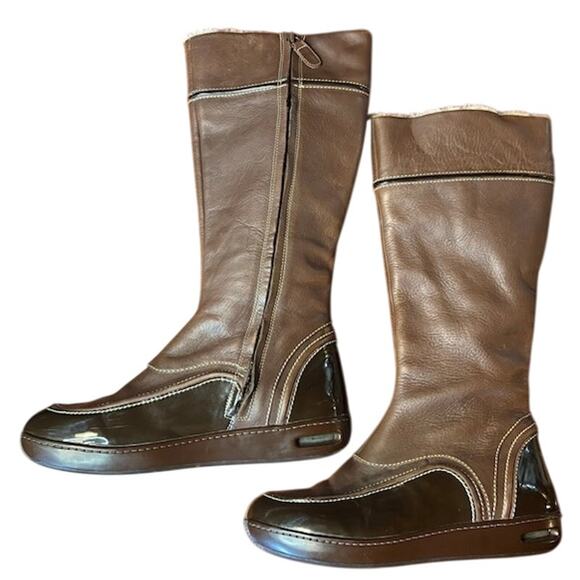 Cole Haan Boots Brown Waterproof Winter Rain Tall Boots women's size 8 - Picture 5 of 9